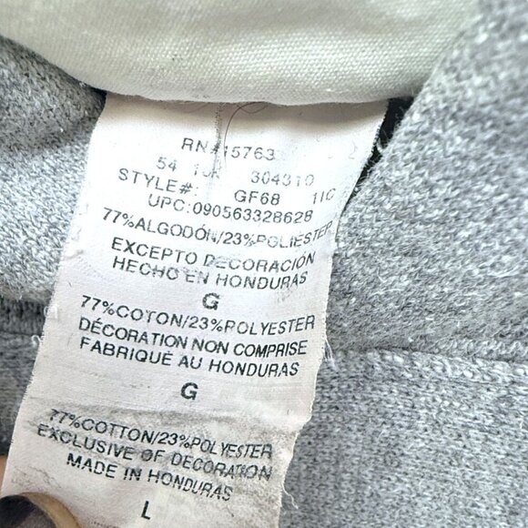 CHAMPION Reverse Weave Hoodie Size Large Oxford Grey Sweatshirt C Logo - Picture 10 of 16